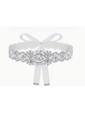 White Organza Ribbon Rhinestone Bridal Belt